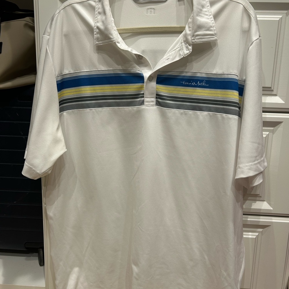 Men’s striped Travis Mathew polo